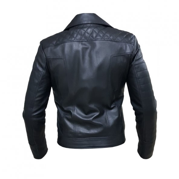 Erkek HEAWEN S Beden Siyah Slim fit Deri Mont - 3