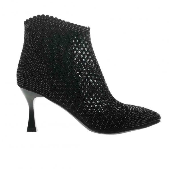 Guja Siyah Taş İşlemeli Kadın Topuklu Ayakkabı 20K354-4