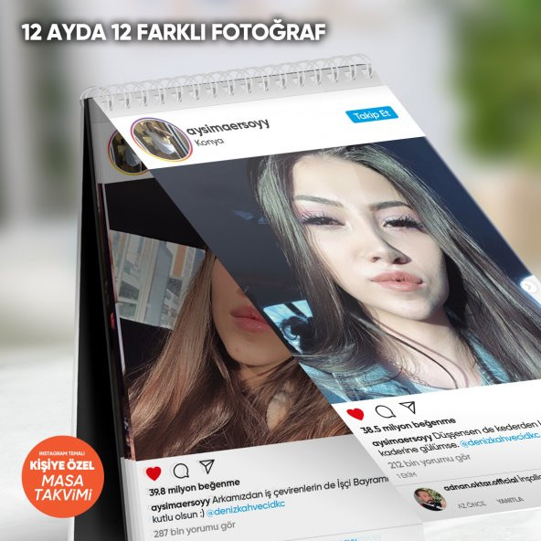Instagram Temalı Kişiye Özel Tasarım 2021 Masa Takvimi - 3