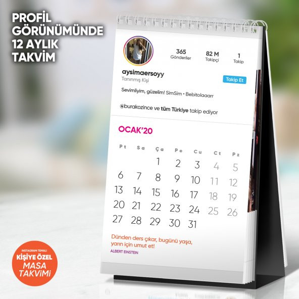 Instagram Temalı Kişiye Özel Tasarım 2021 Masa Takvimi - 5