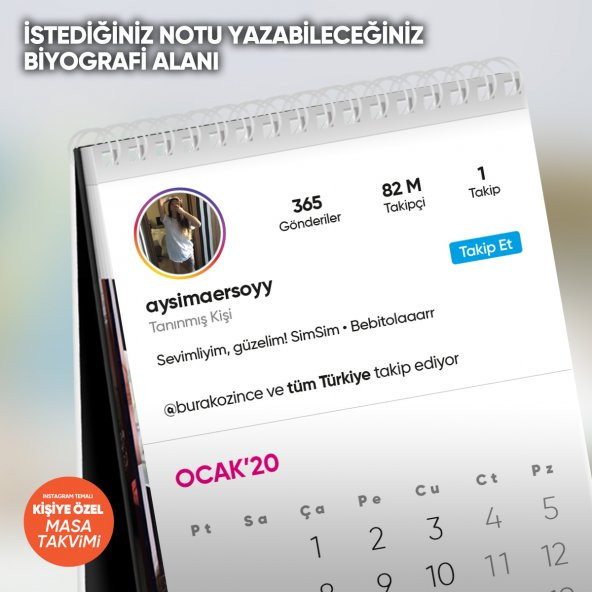 Instagram Temalı Kişiye Özel Tasarım 2021 Masa Takvimi - 6