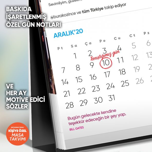 Instagram Temalı Kişiye Özel Tasarım 2021 Masa Takvimi - 7