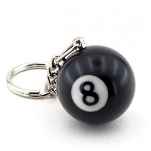 Mini bilardo şekilli anahtarlık/8 Top Siyah/küçük top anahtarlık/süs ve hediye anahtarlık - 2