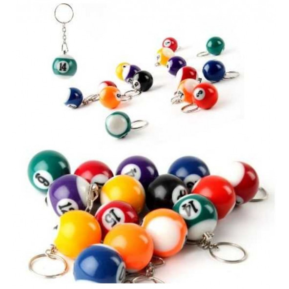 Mini bilardo şekilli anahtarlık/8 Top Siyah/küçük top anahtarlık/süs ve hediye anahtarlık - 4