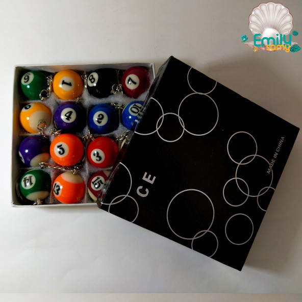 Mini bilardo şekilli anahtarlık/8 Top Siyah/küçük top anahtarlık/süs ve hediye anahtarlık - 6