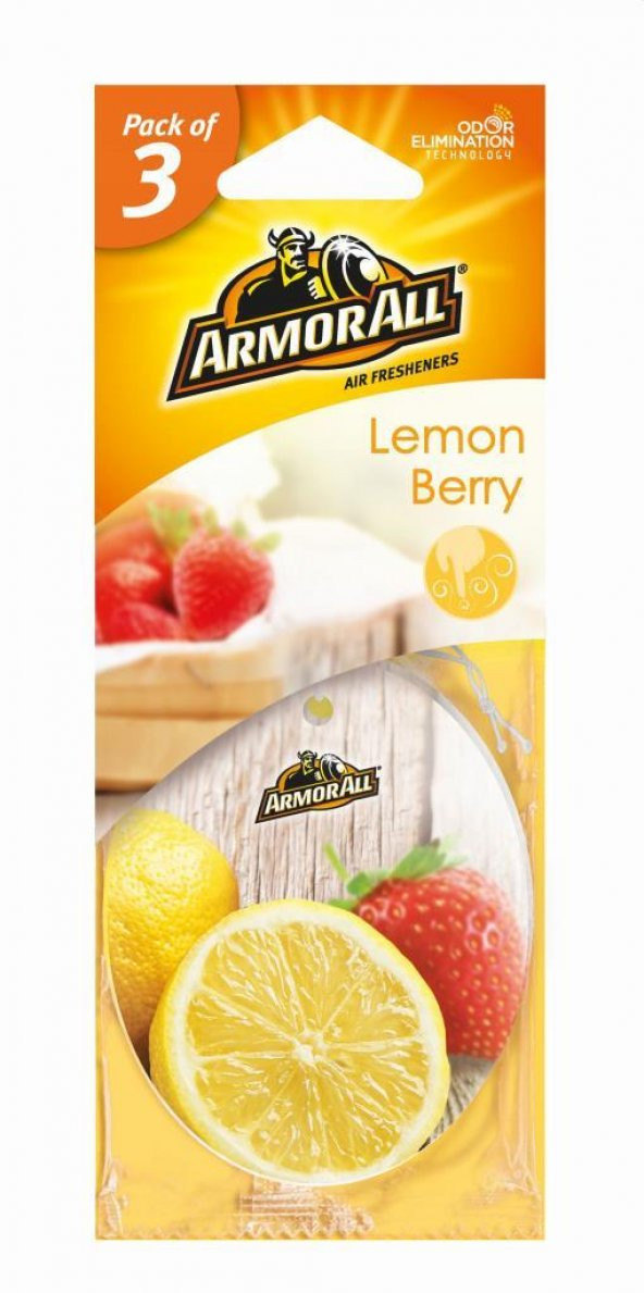 Armor All Asma Kağıt Koku "Limon Çilek"  3 Adet