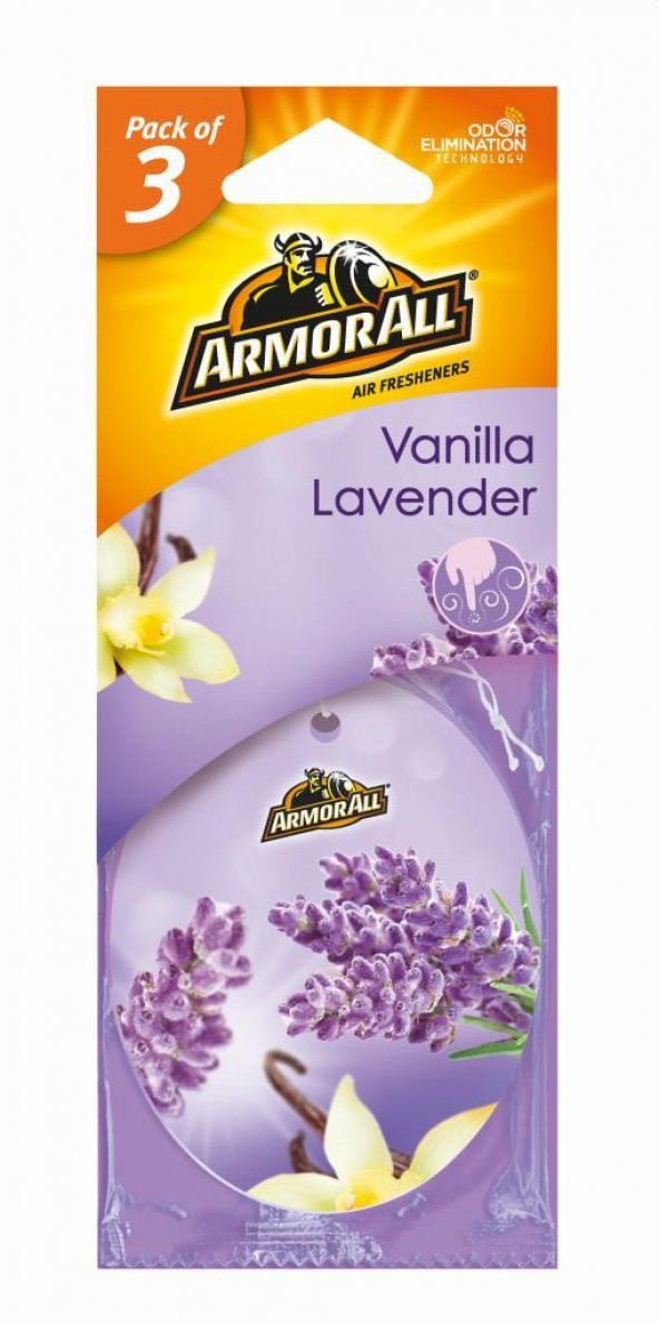 Armor All Asma Kağıt Koku "Vanilya Lavanta"  3 Adet