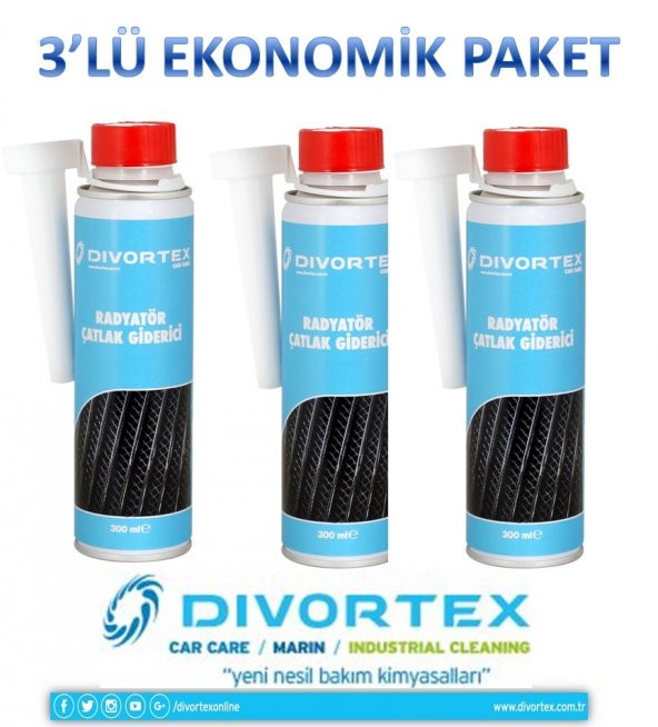 Divortex Radyatör Çatlak Giderici 300 ml x 3 Adet.