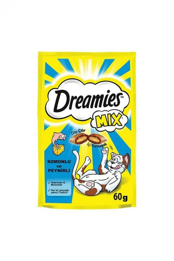 Dreamies Kedi Ödülü Mix Somonlu Tavuklu Peynirli 60 gr