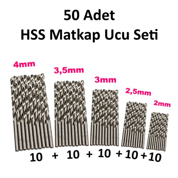 HSS Matkap Ucu Seti 50li Süper Hava Çeliği - 1