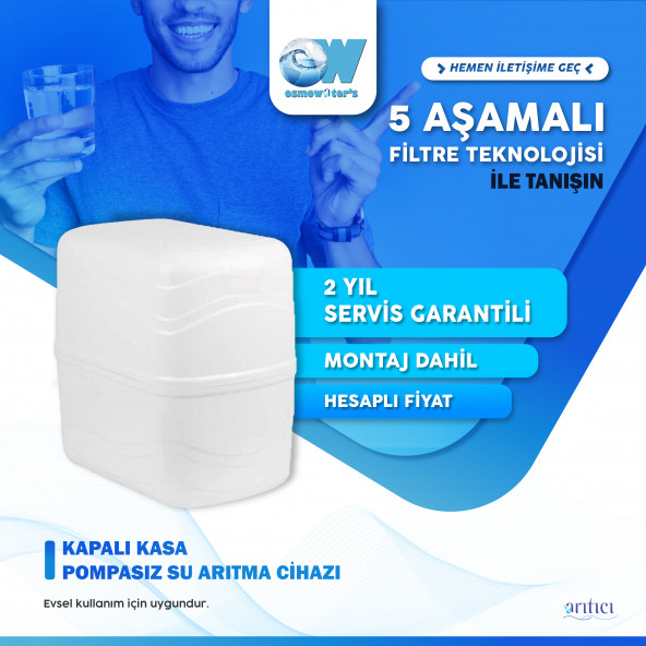 OSMOWATERS KAPALI KASA POMPALI SU ARITMA CİHAZI 5 AŞAMALI