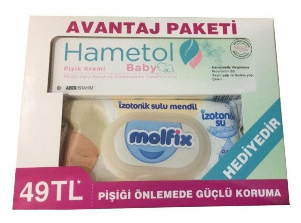 Hametol Baby Pişik Kremi 100 ml + Molfix Islak Mendil Hediyeli
