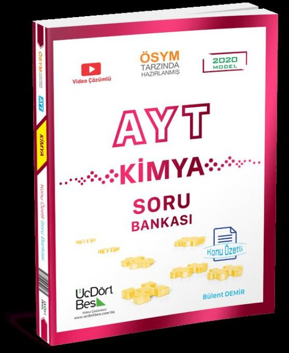 AYT Kimya Soru Bankası Kitabı 2022 Model 345 Üç Dört Beş Yayınları