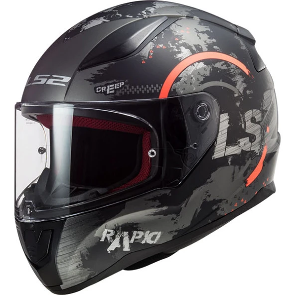 LS2 RAPID CIRCLE MAT TITANIUM-TURUNCU KASK XL