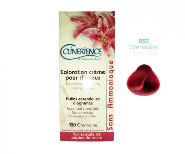 Clinerience Doğal  Saç Boyası R30 - Nar Şurubu - 1
