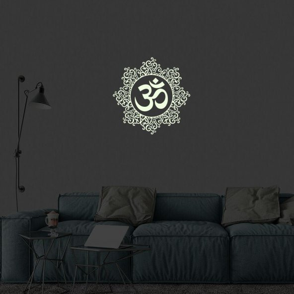 Yoga Om Simgesi, Meditasyon Fosforlu, Karanlıkta Parlayan, Dekoratif, Duvar Sticker