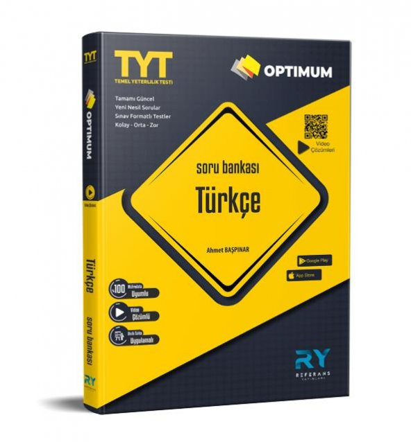 OPTİMUM TYT Türkçe Soru Bankası Tamamı Video Çözümlü (Kolay-Orta-Zor) 2022 Referans Yayınları