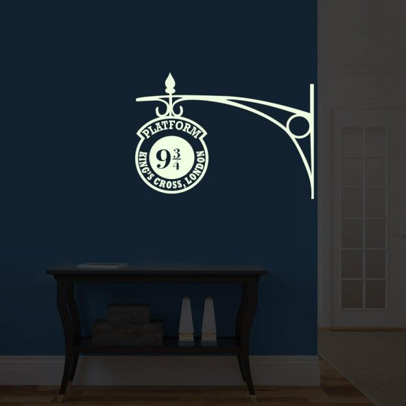 Harry Potter, İstasyon Tabelası, İngiltere Fosforlu, Karanlıkta Parlayan, Dekoratif, Duvar Sticker