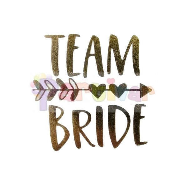 Bride To Be Team Bride Yaldızlı Geçici Dövme - Kalp Oklu Team Bride 5li