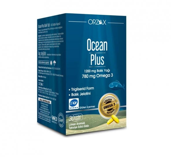 Orzax Ocean Plus 1200 mg 30 Kapsül Balık Yağı