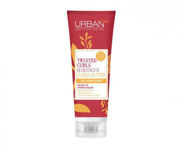 Urban Care Hibiscus ve Shea yağı içeren bukle belirginleştirici, elektriklenme ve kabarma önleyici saç bakım kremi 250 Ml