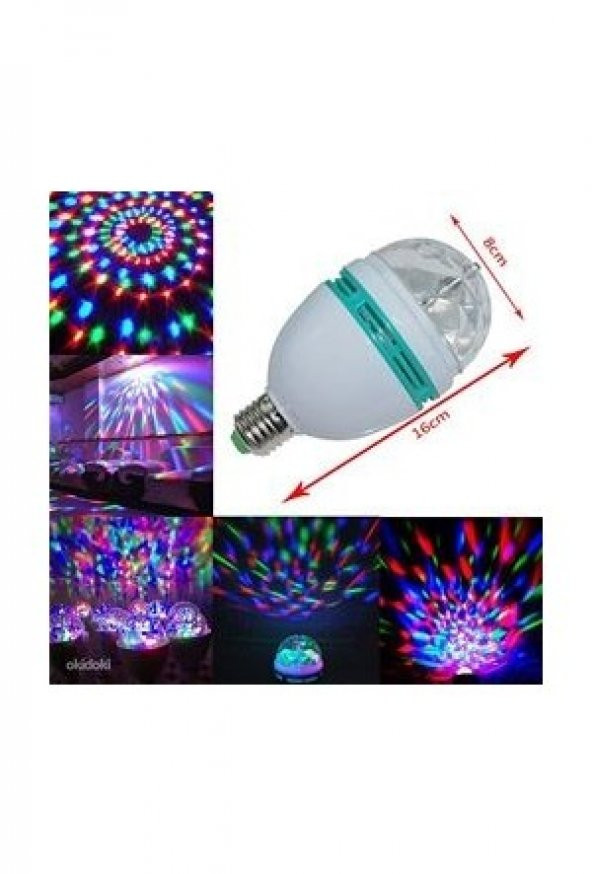 LED DİSKO LAMBA DÖNEBİLEN IŞIKLI PARTİ DİSCO LAMBASI - 4