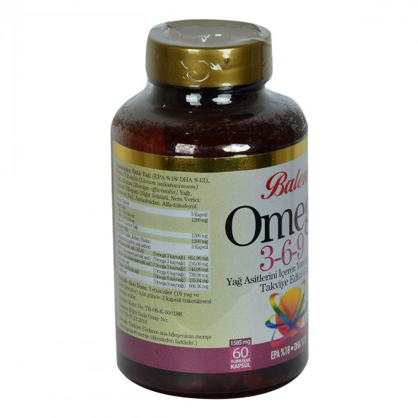 Balen Omega 3-6-9 1585 Mg x 60 Yumuşak Kapsül EPA-18 DHA-12 - 3
