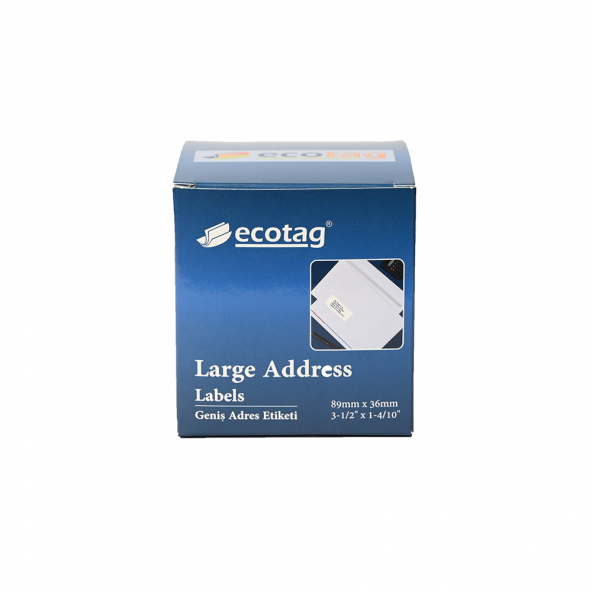 Ecotag Dymo Lw Muadili Geniş Adres Etiketi Şeffaf 89 mm x 36 mm