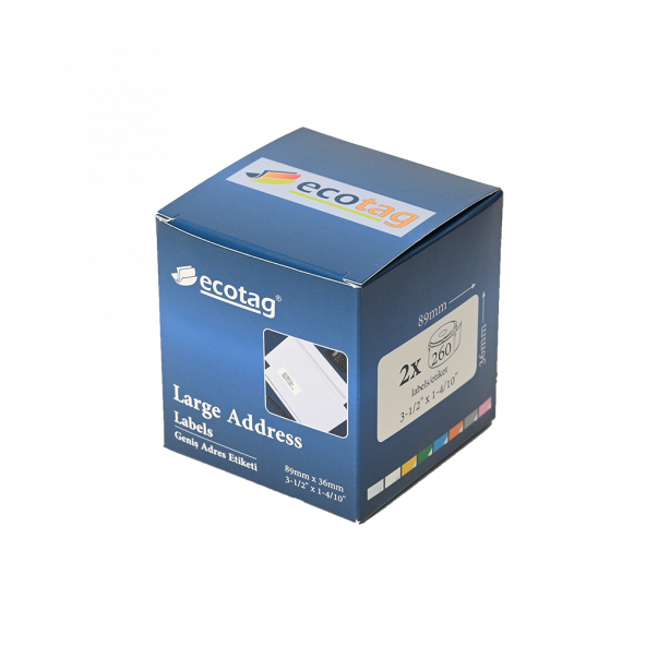 Ecotag Dymo Lw Muadili Geniş Adres Etiketi Şeffaf  89 mm x 36 mm - 3