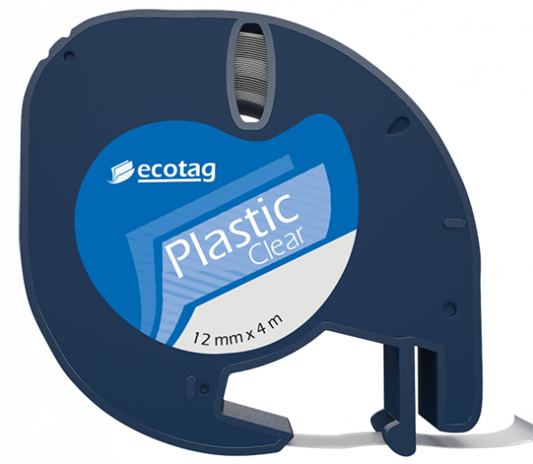 EcotagPlus Dymo Letratag Muadili Plastik Şerit Etiket Şeffaf 10 lu Eco Paket