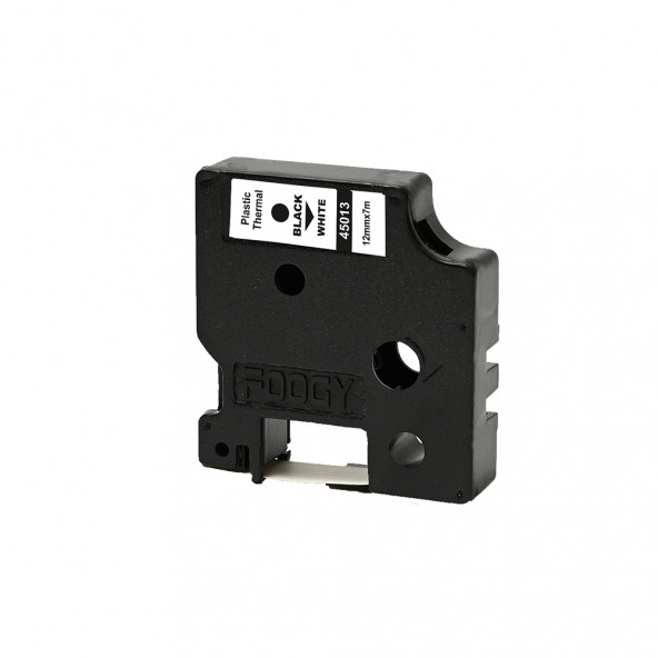 Foogy Dymo D1 Uyumlu Thermal Plastik Şerit Etiket Beyaz - 12 mm x 7 m - 45013