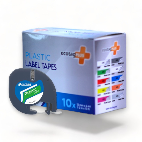 EcotagPlus Dymo Letratag Muadili Plastik Şerit Etiket Yeşil 10 lu Eco Paket - 2