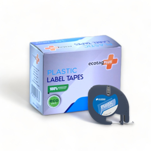 EcotagPlus Dymo Letratag Muadili Plastik Şerit Etiket Şeffaf 10 lu Eco Paket - 7