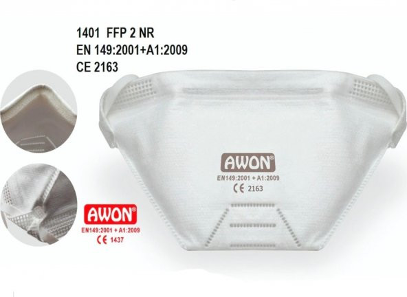 Awon 1402 Ffp2 N95 Filtreli Solunum Koruyucu Maske