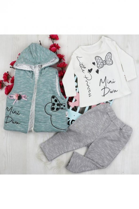 Hippıl Baby Minnie Diva Baskılı Yelekli 3lü Takım - 2