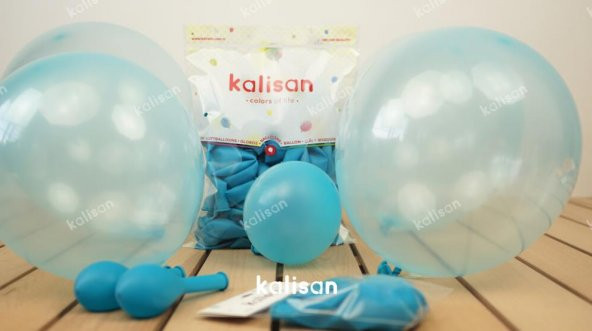 Süper Şeffaf Mavi Balon 100 Adet (Kalisan) - 1