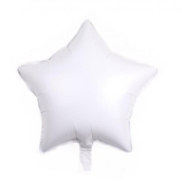 Yıldız Folyo Balon Mat Beyaz 45 cm 18 inch (Açık Folyo) - 1