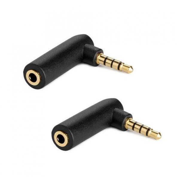 4 boğumlu 3,5mm erkek dişi stereo 90 derece çevirici jak - 2