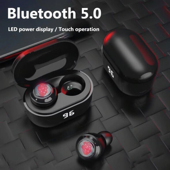A6 TWS Mini kablosuz Bluetooth 5.0 HiFi Stereo kulaklık dijital şarj kutusu kablosuz kulaklık