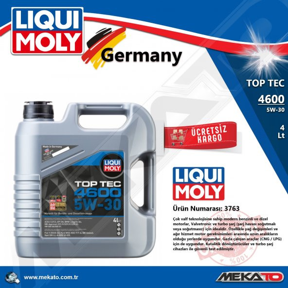 Liqui Moly Top Tec 4600 Dexos2 5W30 Motor Yağı 4LT