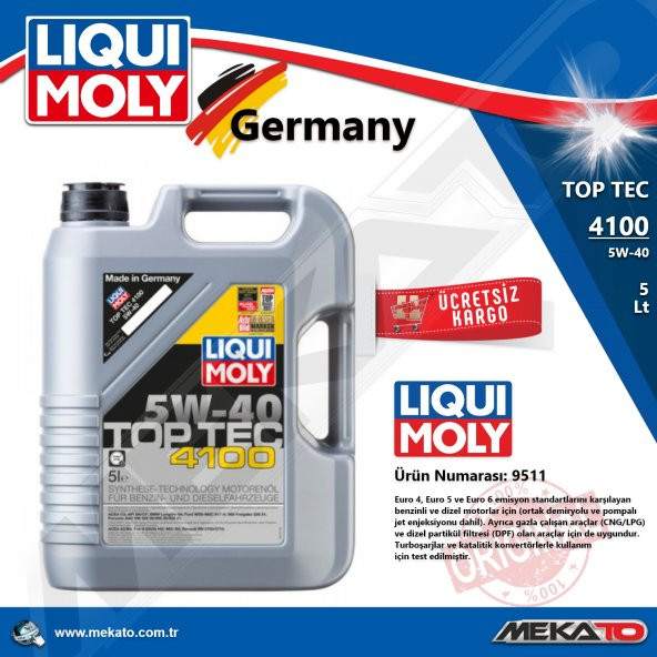 Liqui Moly Top Tec 4100 5W40 Motor Yağı 5LT