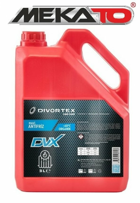 DİVORTEX -40° Organik MAVİ Antifriz 3 Lt. - 2