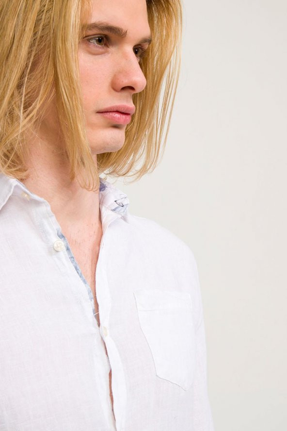 Kolları Desenli Gömlek - 7