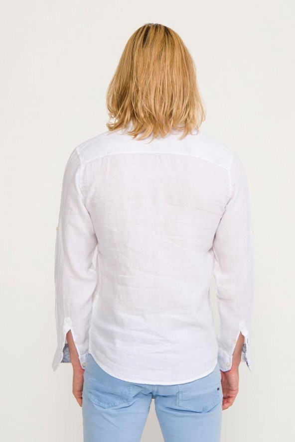 Kolları Desenli Gömlek - 8