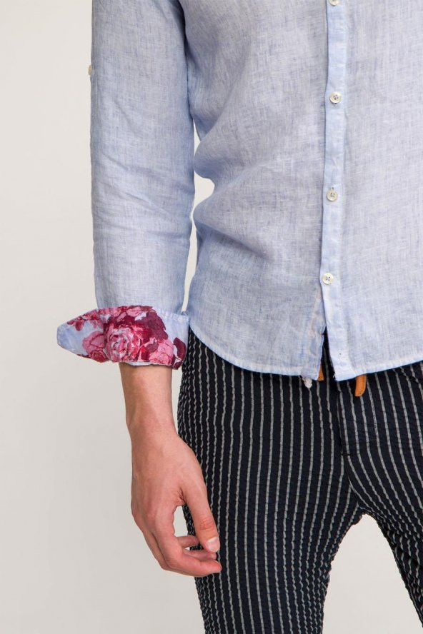 Kolları Desenli Gömlek - 11