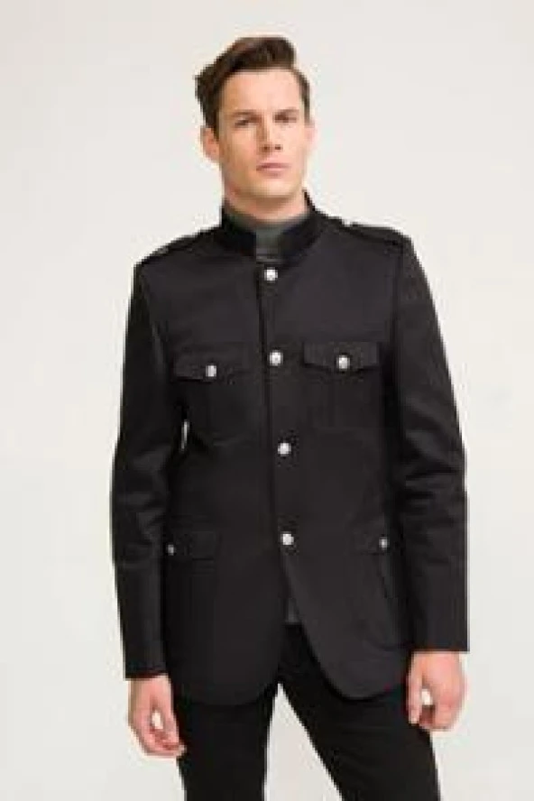 CEKMON Hakim Yaka Çok Çepli Erkek Spor Ceket - 7