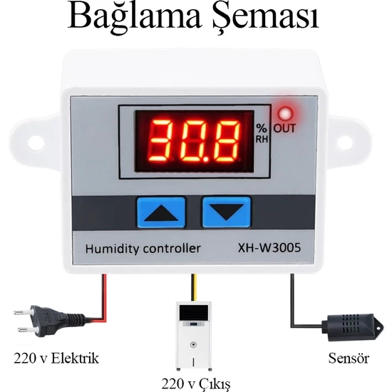 Dijital nem kontrol aleti 220V Enstrüman Ve Nem Sensörü Nem Kontrol Anahtarı Higrostat Higrometre - 4
