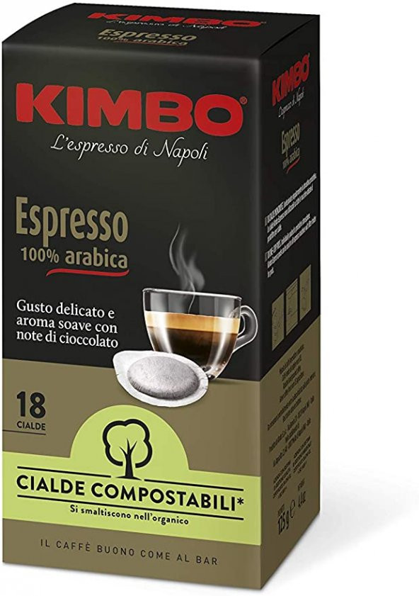 Kimbo Espresso 100 Arabica Yassı Pod Kahve (18 lik kutuda)