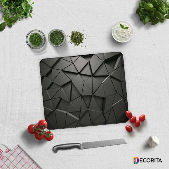 DECORITA Cam Kesme Tahtası- Antrasit Kristal - 2