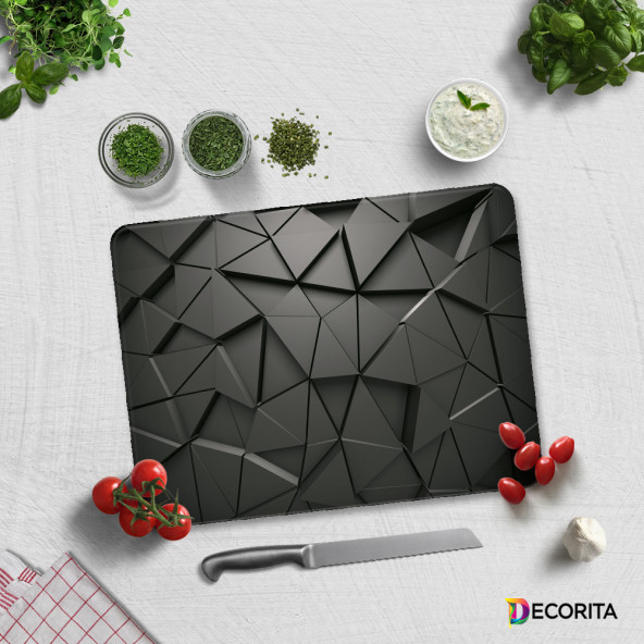 DECORITA Cam Kesme Tahtası- Antrasit Kristal - 3